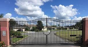 Metal gates showing entry to gated community